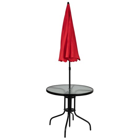 Flash Furniture 6 PC Red Umbrella Table Set with Folding Chairs GM-202012-RD-GG